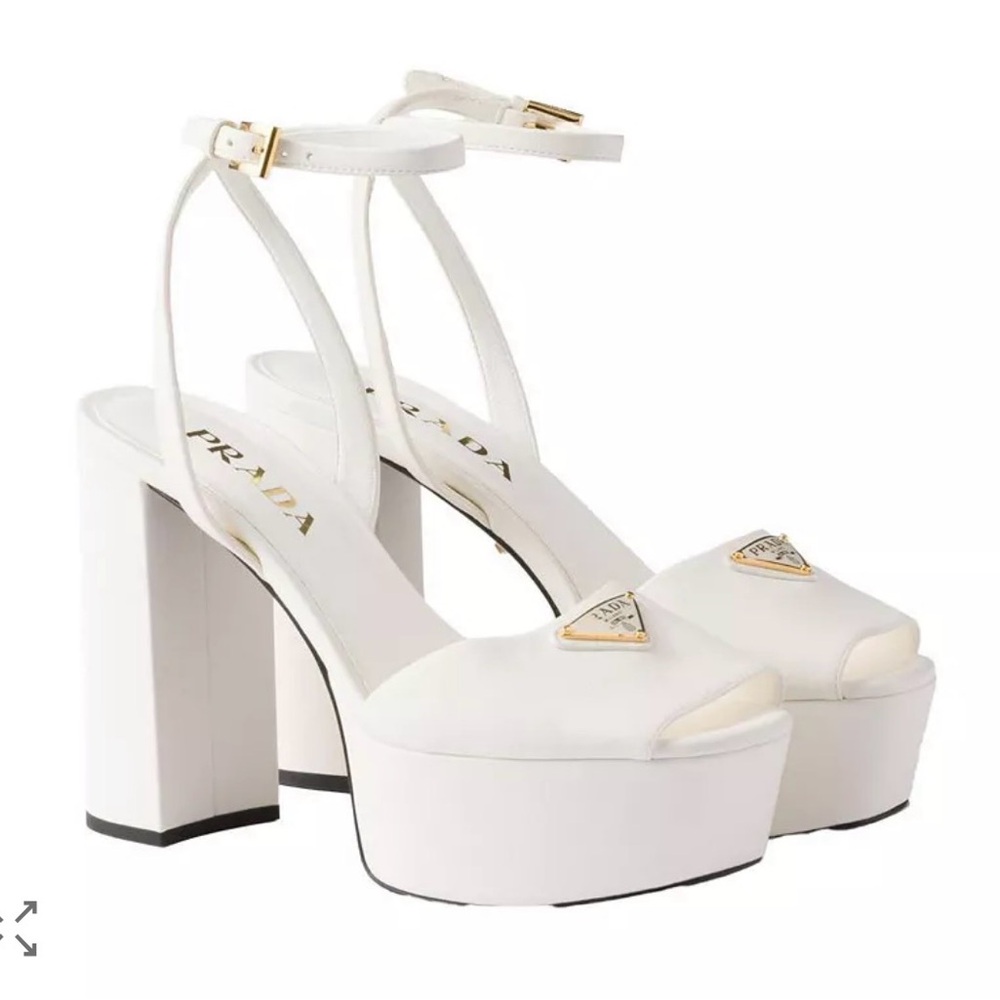 ISO Prada Women's White Platform Heels